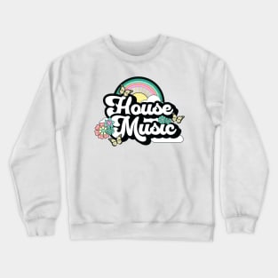 HOUSE MUSIC  - Rainbow Butterfly (yellow/blue) Crewneck Sweatshirt